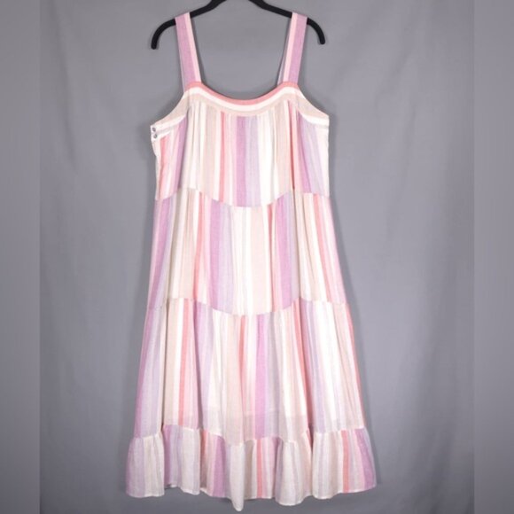 Rails Women’s Amaya LINEN Blend Striped Midi Tunic Dress Juliette Stripe LARGE - Picture 5 of 15